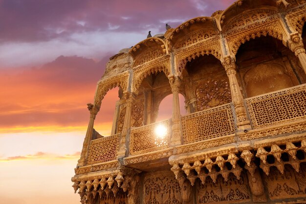 Jaisalmer city and at sunset