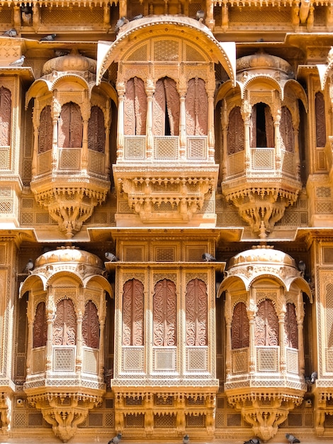 Джайсалмер Индия Красивая архитектура Патвон Ки Хавели в Джайсалмере