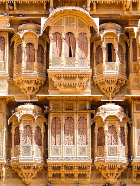 Photo jaisalmer india beautiful architecture of patwon ki haveli in jaisalmer