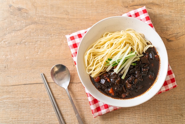 Jajangmyeon or JJajangmyeon is Korean Noodle with Black Sauce