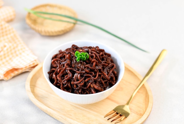 Jajangmyeon or JJajangmyeon  is Korean Noodle with Black Sauce