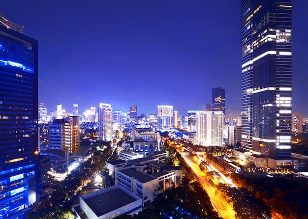 Città di jakarta di notte