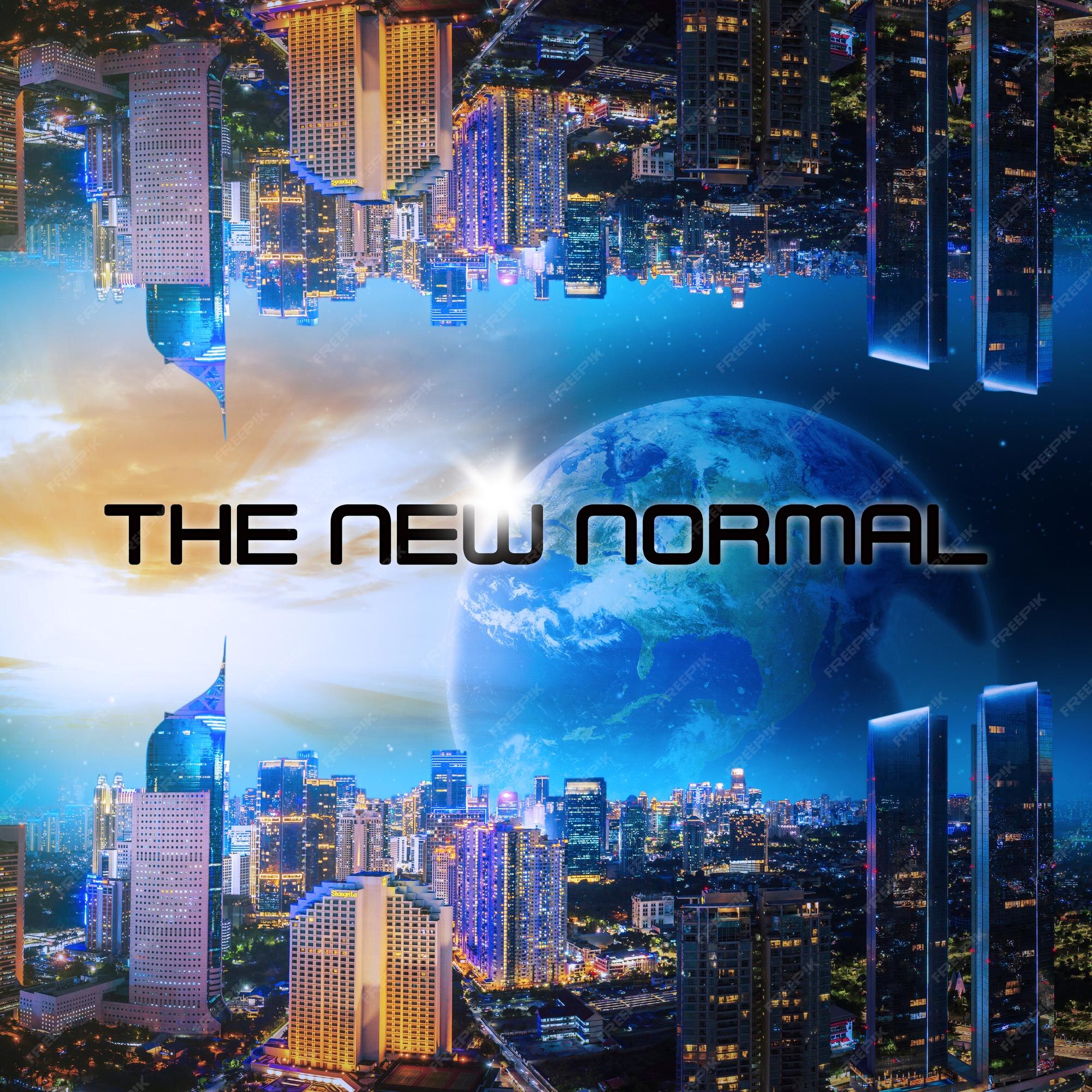 Premium Photo | Jakarta city upside down with new normal text