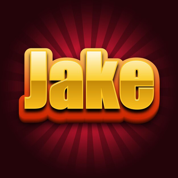 Jake Text effect Gold JPG attractive background card photo