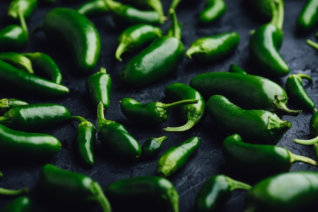 Jalapeno Peppers on Concrete Backdrop