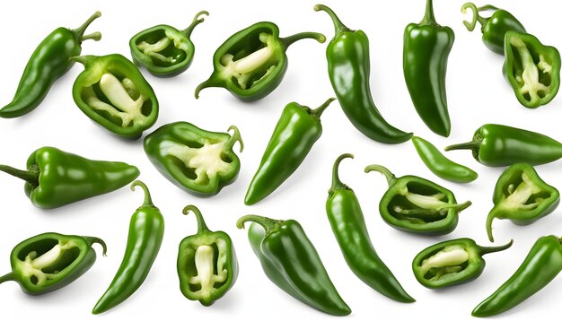 Photo jalapeno peppers isolated on white