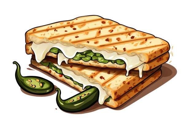 Jalapeno Popper Grilled Cheese Icon on white background