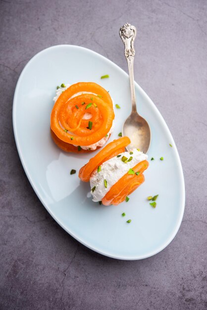 Jalebi ijs combinatie van Indiase dessert met een twist