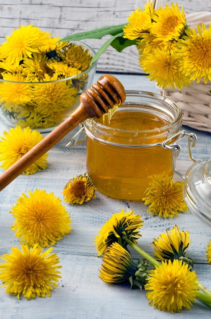 Jam of yellow dandelions