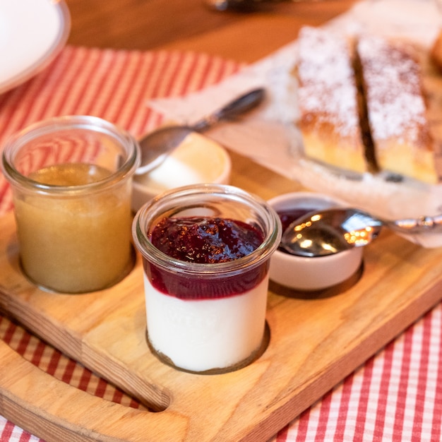 Jam zoete desserts voor bierdrank