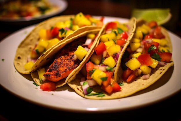 Jamaican Jerk Eggplant Tacos with Mango Salsa Vegan