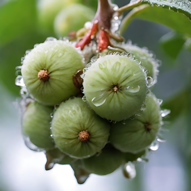 Foto frutta di jambolan non matura con ghiaccio foto stockbranch ai