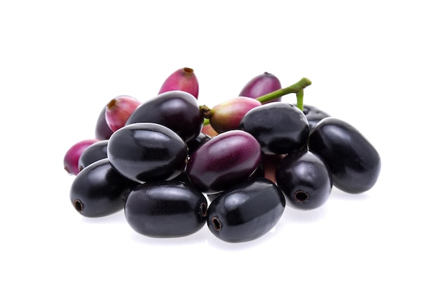 Jambolan plum or Java plum on white background