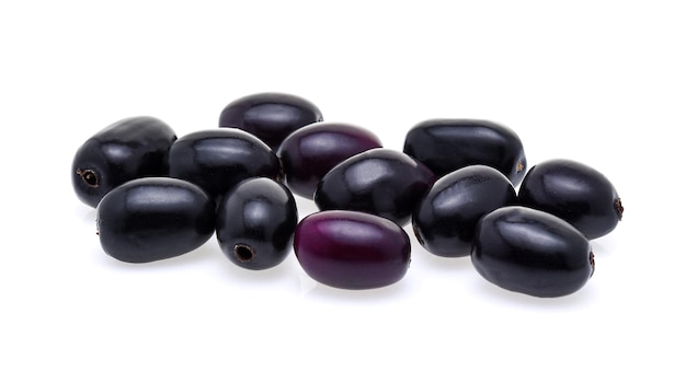 Jambolan plum or Java plum on white background