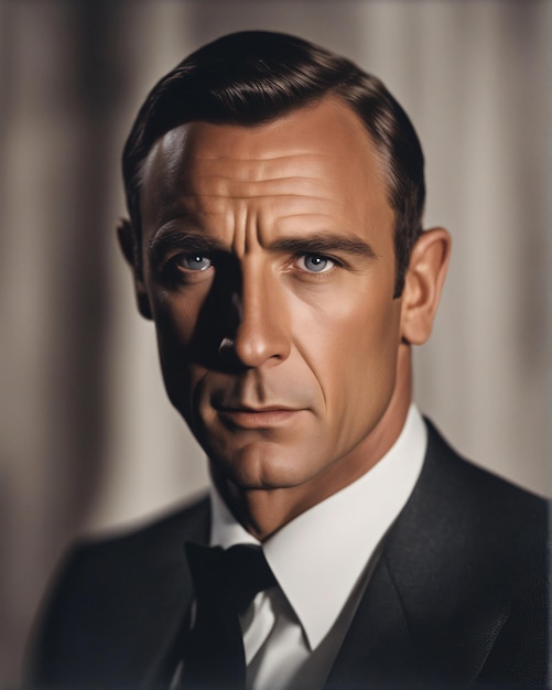 Photo james bond portrait digital line art