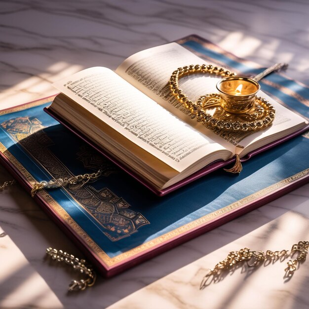 Jamiul Islamiyah Mosque Arabic Holy Quran or Koran with prayer beads Tasbih Ho Chi Minh City Vietnam