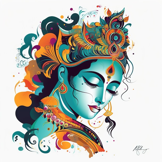 Janmashtami-festival met Lord Krishna die fluit speelt vector illustratie achtergrond banner digitale post poster en kaart designillustration