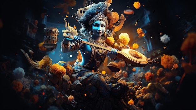 Janmashtami Special Lord Radha AI gegenereerde kunst