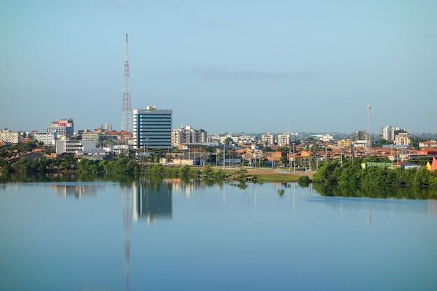 Jansen Lagoon in the city of Sao Luis Maranhao Brazil reflections on water surface