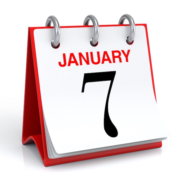 Januari Kalender 3D-rendering