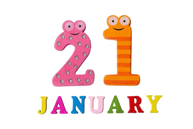 Photo january 21 on white background numbers and letters