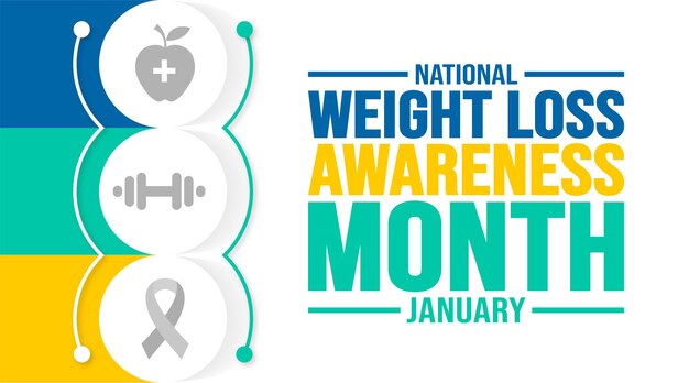 January is National Weight Loss awareness month background template Holiday concept background