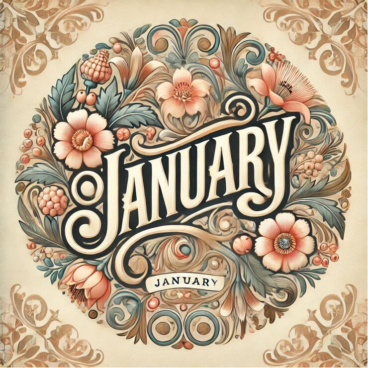 फोटो january text background