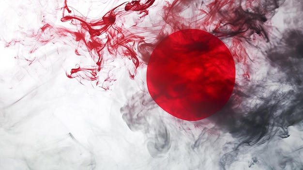 Japan Flag in Dynamic Smoke Art Form