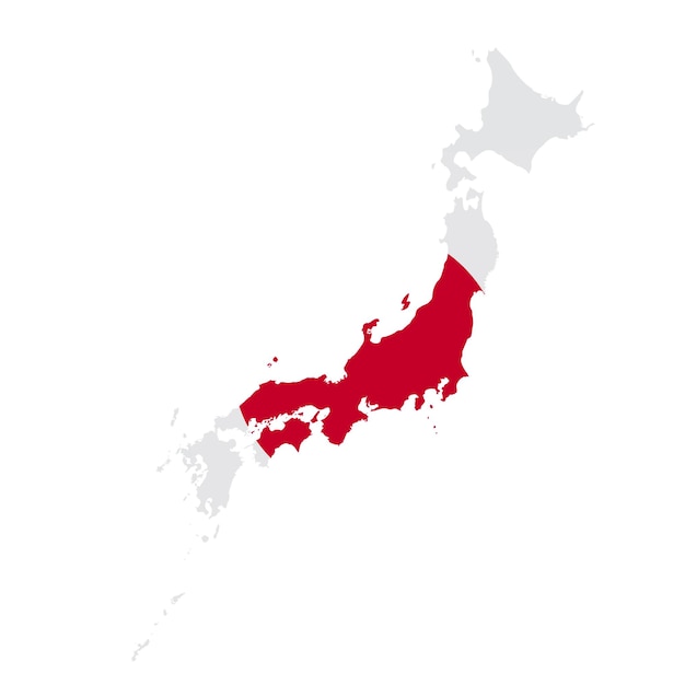 Photo japan flag map country outline with national flag