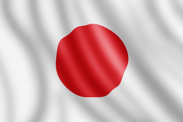 Photo japan flag, realistic illustration