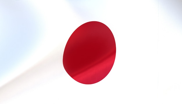 Japan flag render with texture