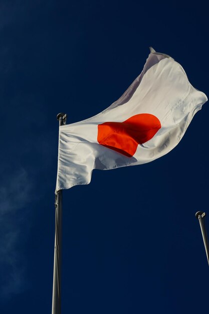 Photo japan flag sun maru and the blue sky