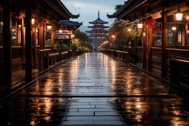 Japan Kyoto de KiyomizuDera Tempel Kiyomizu Dera Tempel met een iconische houten veranda generatieve IA