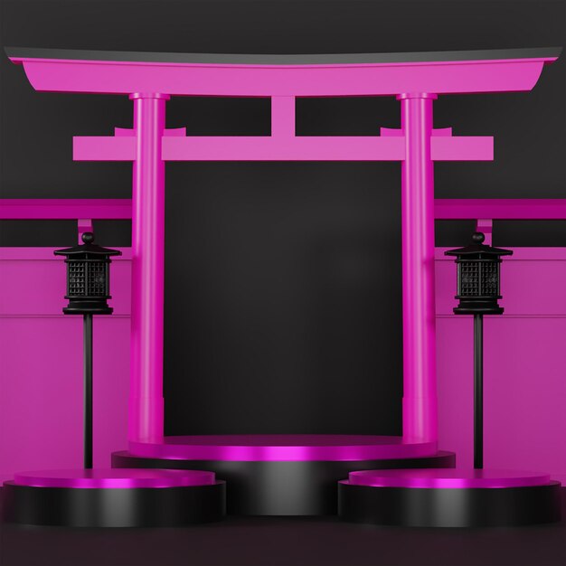 Japan mockup podium voor productpresentatie podium