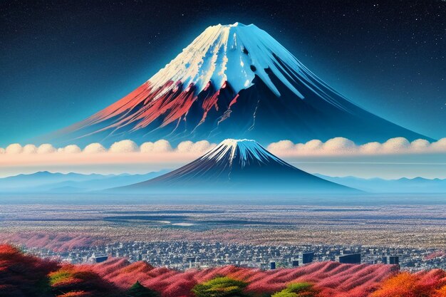 Photo japan national symbol sightseeing mount fuji representative landmark beautiful mountain