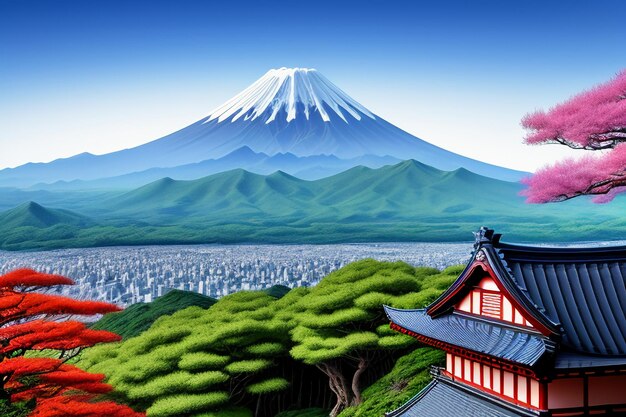 日本の国の象徴 観光富士山 代表的なランドマーク 美しい山