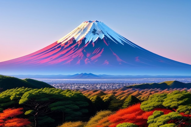 Photo japan national symbol sightseeing mount fuji representative landmark beautiful mountain