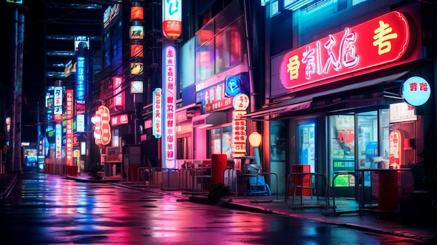 Japan at night neon signs