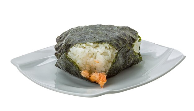 Japan rice ball with salmon