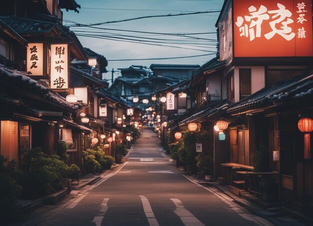 A japan street scene landscape