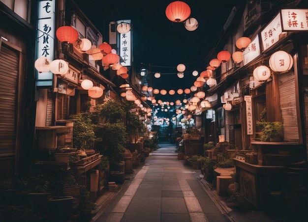 A japan street scene landscape