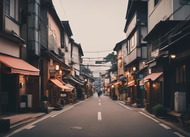 A japan street scene landscape