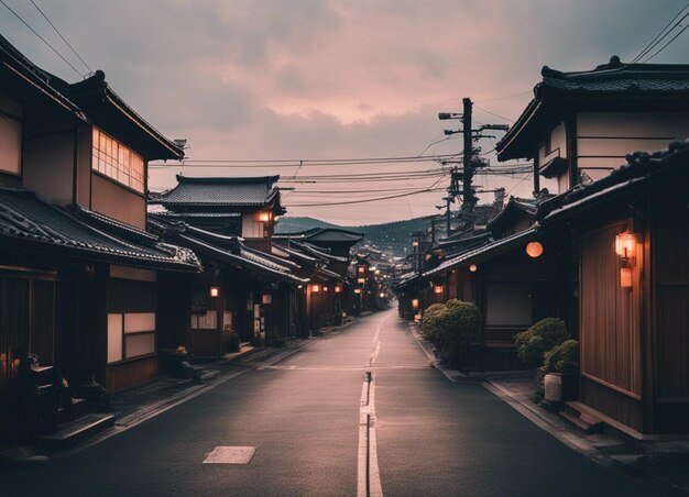 A japan street scene landscape