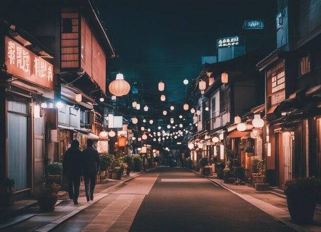 A japan street scene landscape