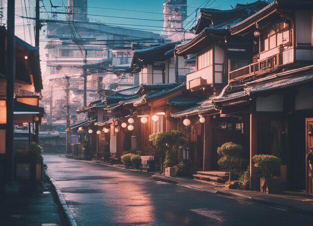 Photo a japan street scene landscape