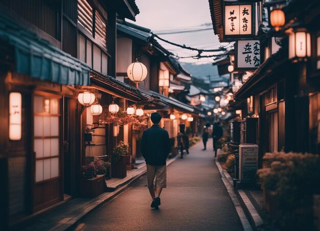 Photo a japan street scene landscape