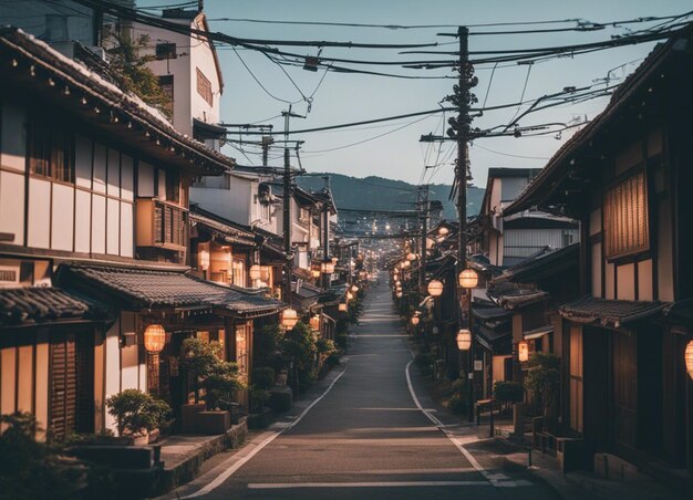 A japan street scene landscape