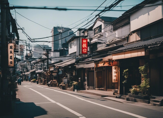 A japan street scene landscape