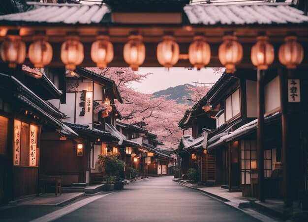 A japan street scene landscape