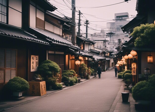 Photo a japan street scene landscape